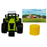 Poľnohospodársky traktor s prívesmi zeleno-čierny 